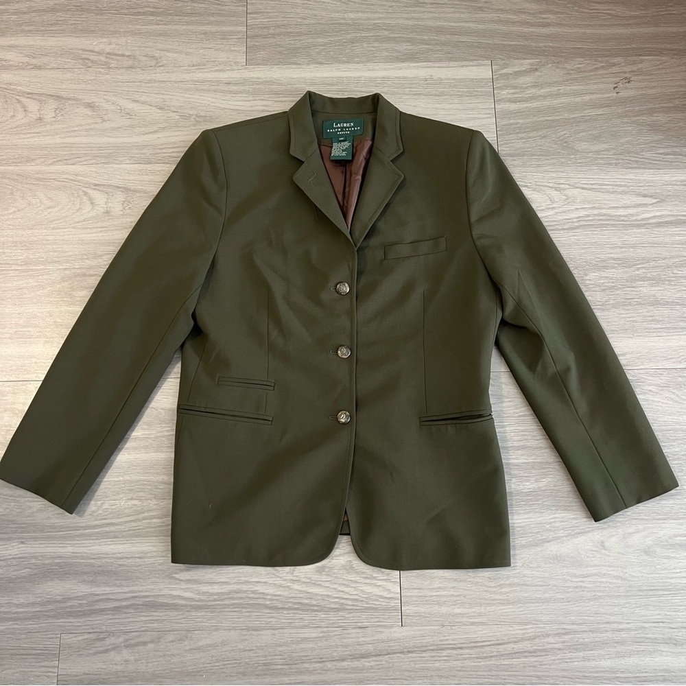 Lauren Ralph Lauren, Vintage, Forest Green, Equestrian Blazer, size 14 petite